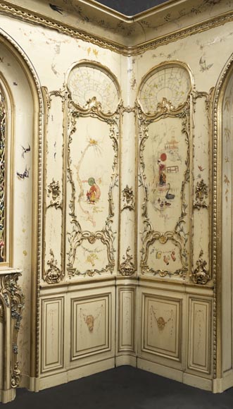 Panelled room with fine chinoiserie decoration from the Villa Les Cèdres,  King Leopold II’s residence  in Saint-Jean-Cap-Ferrat, Côte d’Azur_cn