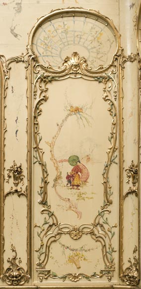 Panelled room with fine chinoiserie decoration from the Villa Les Cèdres,  King Leopold II’s residence  in Saint-Jean-Cap-Ferrat, Côte d’Azur_cn